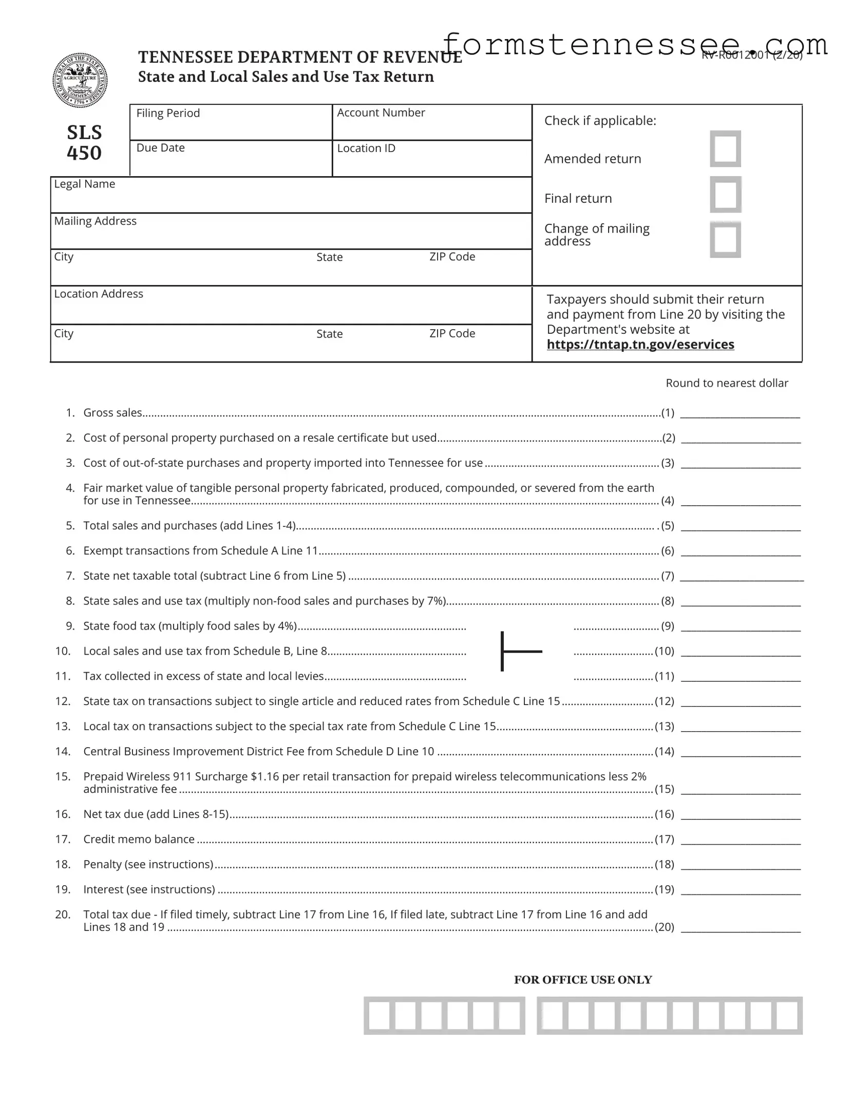 Blank 450 Tennessee Template