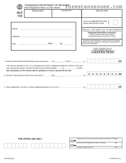 Blank Alc 119 Tennessee Template