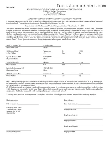 Blank Tennessee C 42 Template