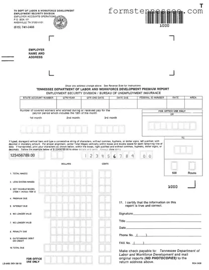 Blank Tennessee Lb 0456 Template