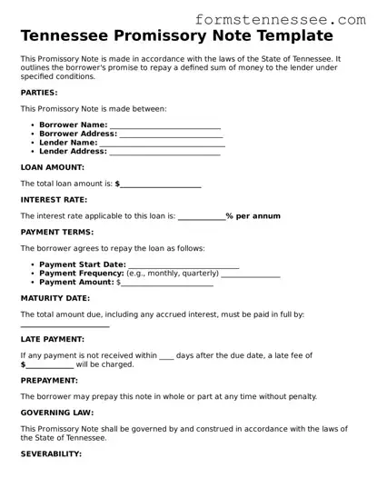 Legal Tennessee Promissory Note Template