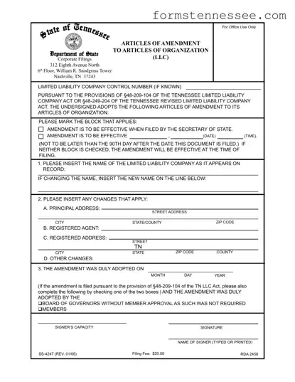 Blank Tennessee Ss 4247 Template