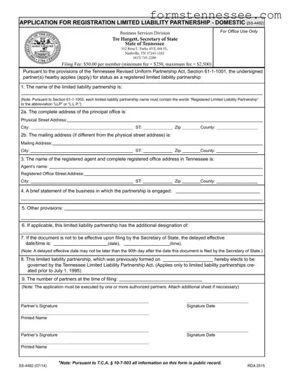 Blank Tennessee Ss 4482 Template