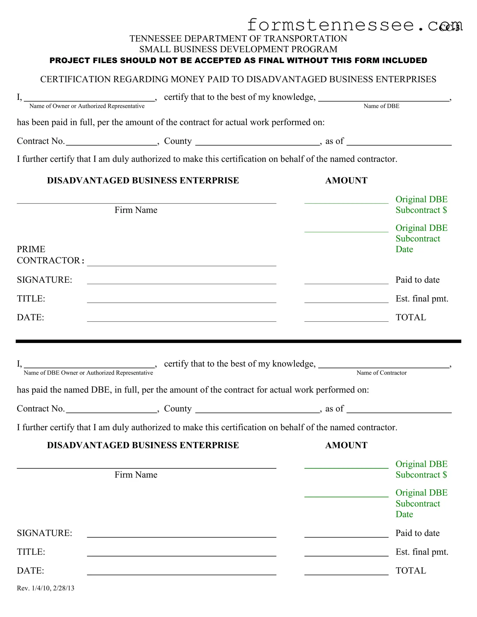 Blank Tennessee Cc 3 Template